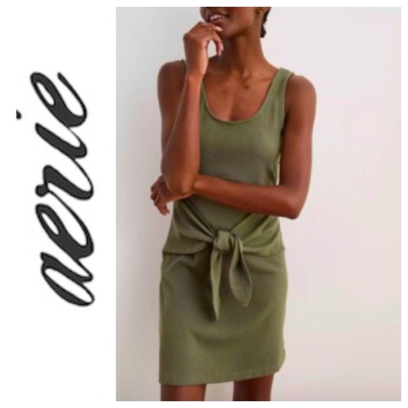 NWT aerie Ribbed Knit Sleeveless Tank Dress M - Picture 1 of 5
